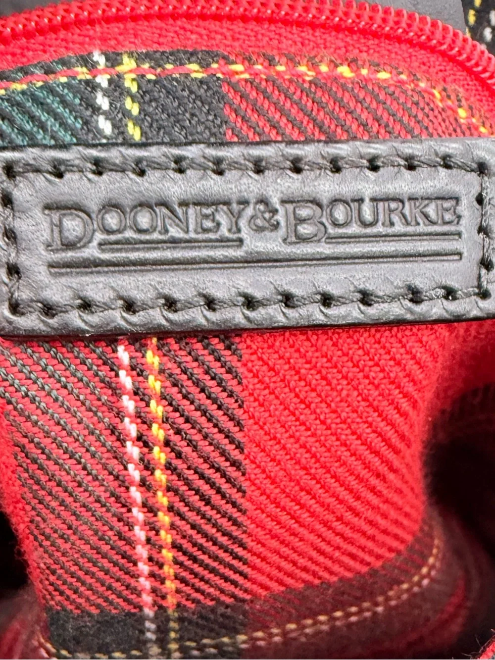 DOONEY & BOURKE Scottie Dog Coated Canvas Shoulder Bag Red Black